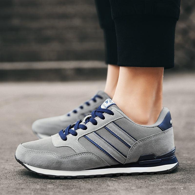 Blue Mens Casual Shoes Comfortable Sneakers Artificial Leather Male Spring Flats Trainers Outdoor Mens Casual Sports High Quality Sneaker Sport Walking Fashion Sneakers Stevvex
