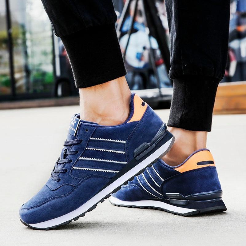 Blue Mens Casual Shoes Comfortable Sneakers Artificial Leather Male Spring Flats Trainers Outdoor Mens Casual Sports High Quality Sneaker Sport Walking Fashion Sneakers Stevvex