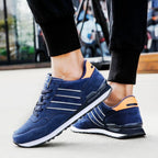 Blue Mens Casual Shoes Comfortable Sneakers Artificial Leather Male Spring Flats Trainers Outdoor Mens Casual Sports High Quality Sneaker Sport Walking Fashion Sneakers Stevvex
