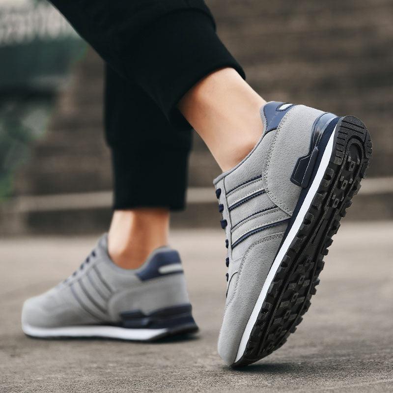 Blue Mens Casual Shoes Comfortable Sneakers Artificial Leather Male Spring Flats Trainers Outdoor Mens Casual Sports High Quality Sneaker Sport Walking Fashion Sneakers Stevvex