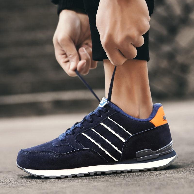 Blue Mens Casual Shoes Comfortable Sneakers Artificial Leather Male Spring Flats Trainers Outdoor Mens Casual Sports High Quality Sneaker Sport Walking Fashion Sneakers Stevvex