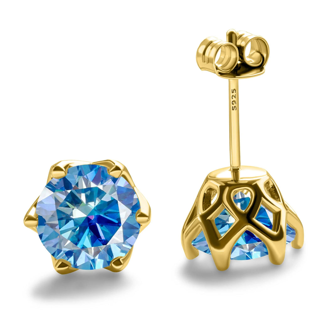 1-2 Carat D Color Moissanite Earrings 925 Sterling Silver Studs For Women BandsCo Straps
