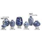 Blue Porcelain Plant Vases Set, Modern Indoor Decorative Planters For Home BandsCo Straps