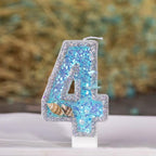 Blue Shell Glitter Number Birthday Candles Numeral Birthday Candles Cake Numeral Candles Number 0-9 Glitter Cake Topper Decoration for Birthday Wedding Anniversary Party Cake Toppers Birthday Wedding Digital Cakes Dessert Decor Birthday Decoration Stevvex