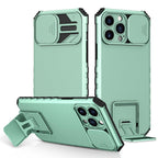 Blue Shockproof Adjustable Stand Case For iPhone 14 13 12 11 Pro Max Built Slide Camera Protection Case With Kickstand Shockproof Protection Modern Design for iPhone