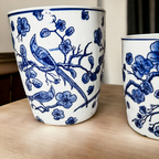 Blue White Chinoiserie Ceramic Vase Planter for Indoor Plants Decorative