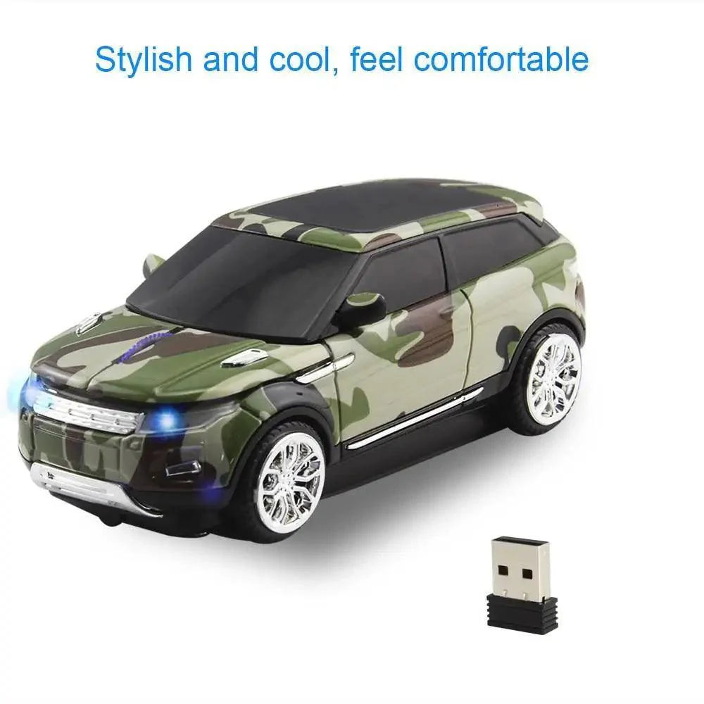Blue Wireless Optical Mouse Sports Car Shaped Mouse 1600 DPI Office School Mice For Computer And Laptop Comfortable For Every Use Stevvex