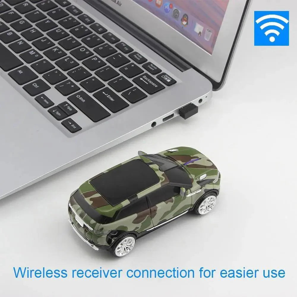 Blue Wireless Optical Mouse Sports Car Shaped Mouse 1600 DPI Office School Mice For Computer And Laptop Comfortable For Every Use Stevvex