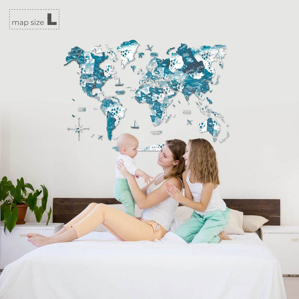 3D Wooden World Map Aurora Enjoy The Wood