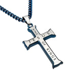 Blue Iron Cross Necklace KingdomWear