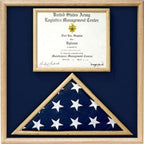 US Marine Corp Flag and Certificate Display Case/ award case. The Military Gift Store