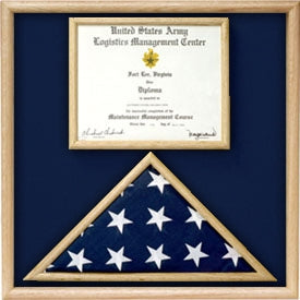 US Marine Corp Flag and Certificate Display Case/ award case. The Military Gift Store