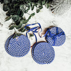 Black Braided Coaster Set 4-Pack Candy Cane Stripe Coasters Table Protectors BandsCo Straps
