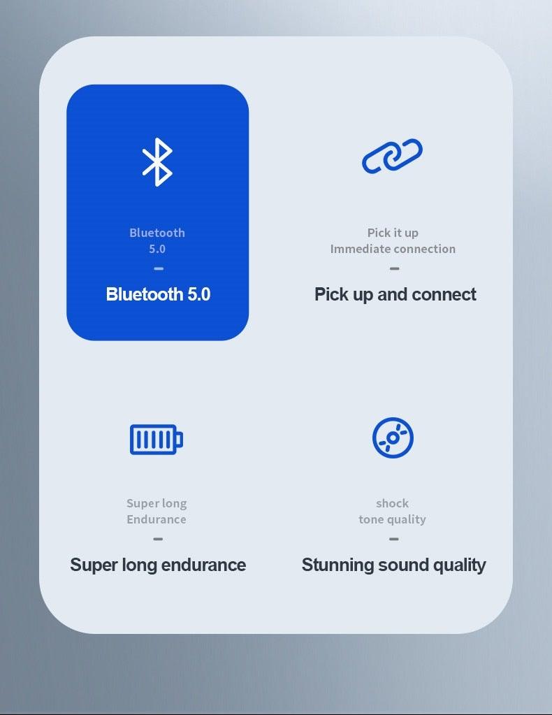 Bluetooth 5.0 Earphones LED Charging Box Wireless Headphone 9D Stereo Sound Sports Waterproof Earbuds Headsets With Microphone Wearable Wireless Clear Calls Music Headphones Immersive Sound 12 Hours Single Playtime HiFi Quality Stereo Sound Stevvex