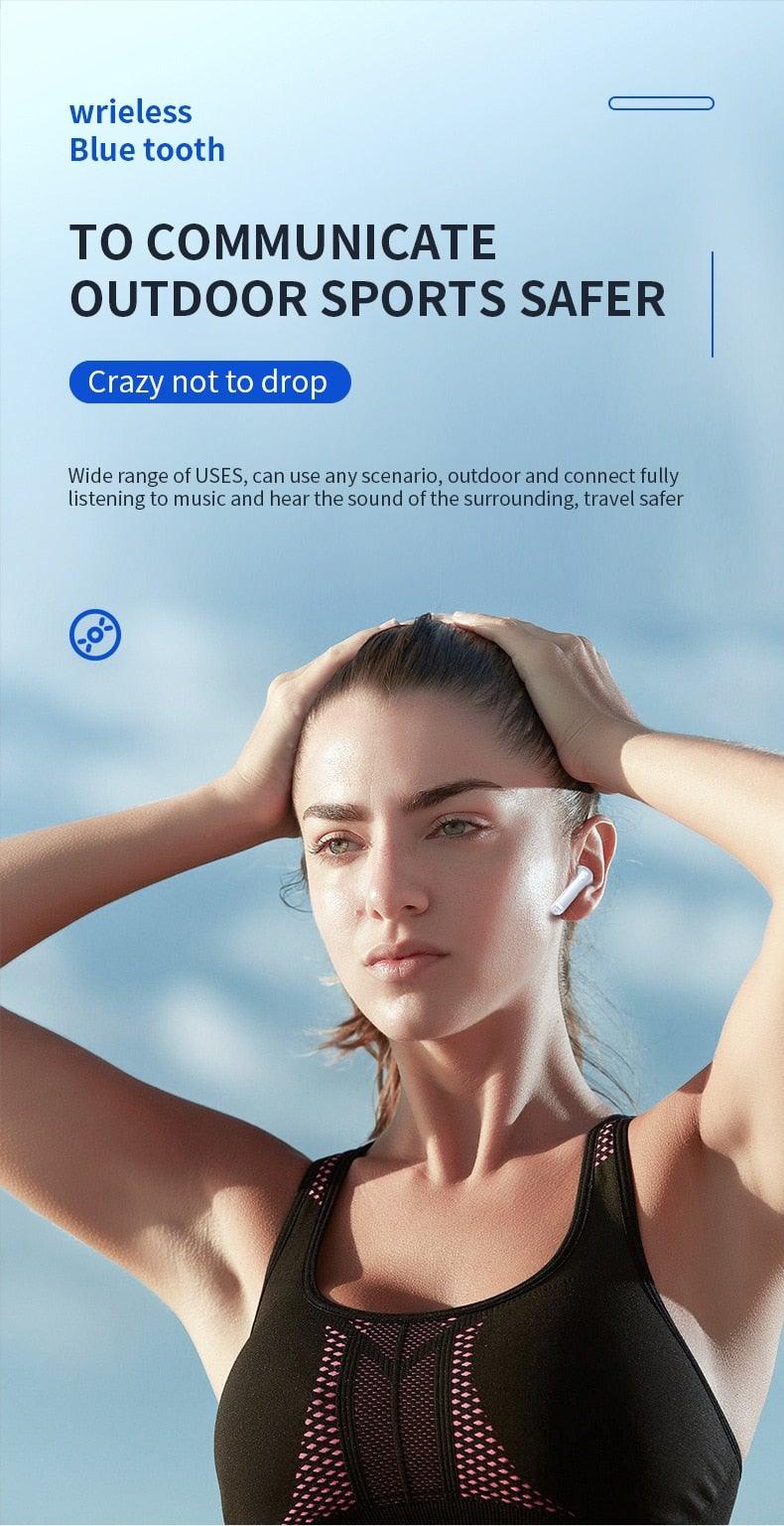 Bluetooth 5.0 Earphones LED Charging Box Wireless Headphone 9D Stereo Sound Sports Waterproof Earbuds Headsets With Microphone Wearable Wireless Clear Calls Music Headphones Immersive Sound 12 Hours Single Playtime HiFi Quality Stereo Sound Stevvex