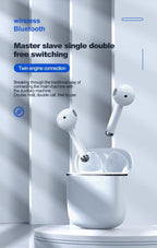 Bluetooth 5.0 Earphones LED Charging Box Wireless Headphone 9D Stereo Sound Sports Waterproof Earbuds Headsets With Microphone Wearable Wireless Clear Calls Music Headphones Immersive Sound 12 Hours Single Playtime HiFi Quality Stereo Sound Stevvex