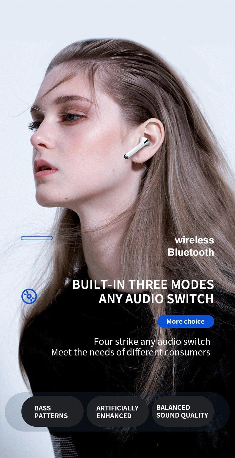 Bluetooth 5.0 Earphones LED Charging Box Wireless Headphone 9D Stereo Sound Sports Waterproof Earbuds Headsets With Microphone Wearable Wireless Clear Calls Music Headphones Immersive Sound 12 Hours Single Playtime HiFi Quality Stereo Sound Stevvex