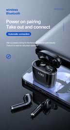 Bluetooth 5.0 Earphones LED Charging Box Wireless Headphone 9D Stereo Sound Sports Waterproof Earbuds Headsets With Microphone Wearable Wireless Clear Calls Music Headphones Immersive Sound 12 Hours Single Playtime HiFi Quality Stereo Sound Stevvex