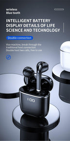 Bluetooth 5.0 Earphones LED Charging Box Wireless Headphone 9D Stereo Sound Sports Waterproof Earbuds Headsets With Microphone Wearable Wireless Clear Calls Music Headphones Immersive Sound 12 Hours Single Playtime HiFi Quality Stereo Sound Stevvex