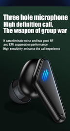 Bluetooth 5.0 Gaming Headset Workout Music Earphones Earbuds With Mic Bass Audio Quality Sound Wireless Headphones Sports Headphones Wearable Sweatproof Easy Pairing Headset For Sport Black Stevvex