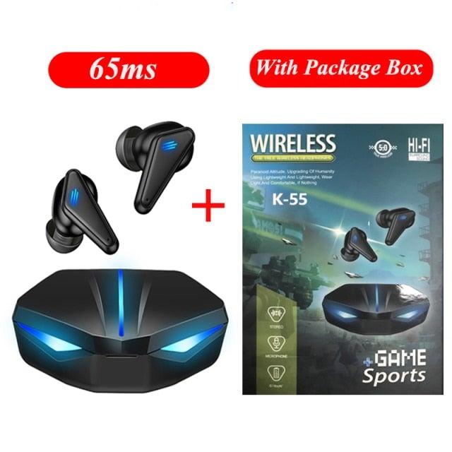 Bluetooth 5.0 Gaming Headset Workout Music Earphones Earbuds With Mic Bass Audio Quality Sound Wireless Headphones Sports Headphones Wearable Sweatproof Easy Pairing Headset For Sport Black Stevvex