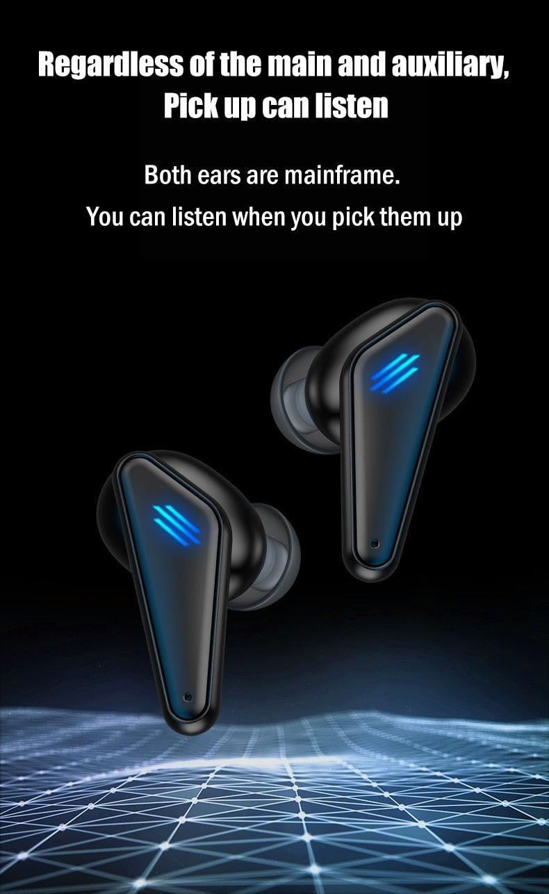 Bluetooth 5.0 Gaming Headset Workout Music Earphones Earbuds With Mic Bass Audio Quality Sound Wireless Headphones Sports Headphones Wearable Sweatproof Easy Pairing Headset For Sport Black Stevvex