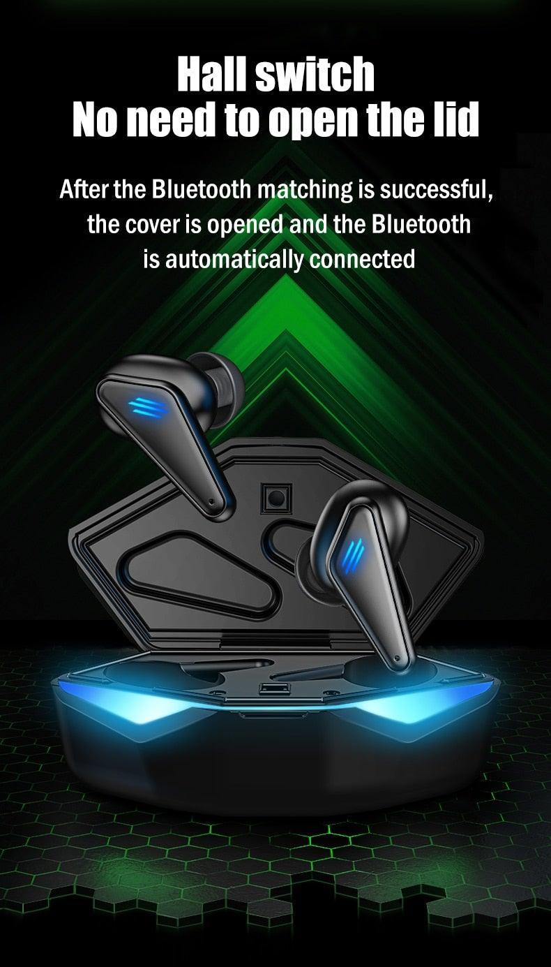 Bluetooth 5.0 Gaming Headset Workout Music Earphones Earbuds With Mic Bass Audio Quality Sound Wireless Headphones Sports Headphones Wearable Sweatproof Easy Pairing Headset For Sport Black Stevvex
