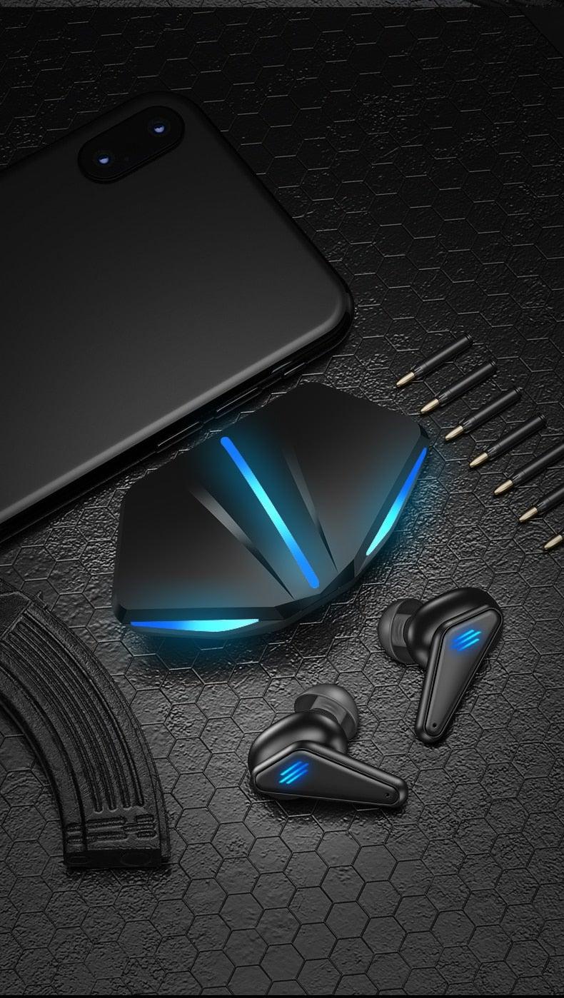 Bluetooth 5.0 Gaming Headset Workout Music Earphones Earbuds With Mic Bass Audio Quality Sound Wireless Headphones Sports Headphones Wearable Sweatproof Easy Pairing Headset For Sport Black Stevvex