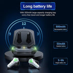 Bluetooth 5.0 RGB Yellow Gaming Earphones Low Latency Wireless Stereo Headphones Bass Earbuds With Mic Headphones Wearable Music Player HiFi Quality Sound Sport Earphones With Charging Case For Outdoor Running Gym Workout 65ms Stevvex
