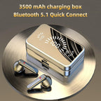 Bluetooth 5.1 Wireless Headphones  Waterproof Sports Workout Earphones With Microphone Bluetooth In Ear Headphones Wireless Headset Quality Deep Bass Soft Earmuffs  Light Weight Built-in Microphone Charging Box 3500mAh Stevvex