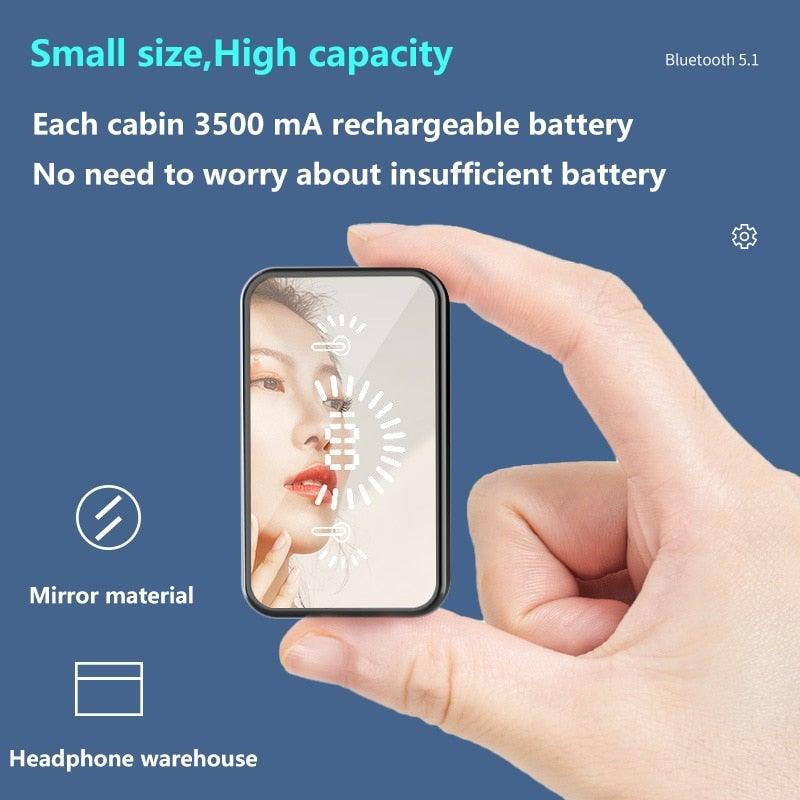 Bluetooth 5.1 Wireless Headphones  Waterproof Sports Workout Earphones With Microphone Bluetooth In Ear Headphones Wireless Headset Quality Deep Bass Soft Earmuffs  Light Weight Built-in Microphone Charging Box 3500mAh Stevvex