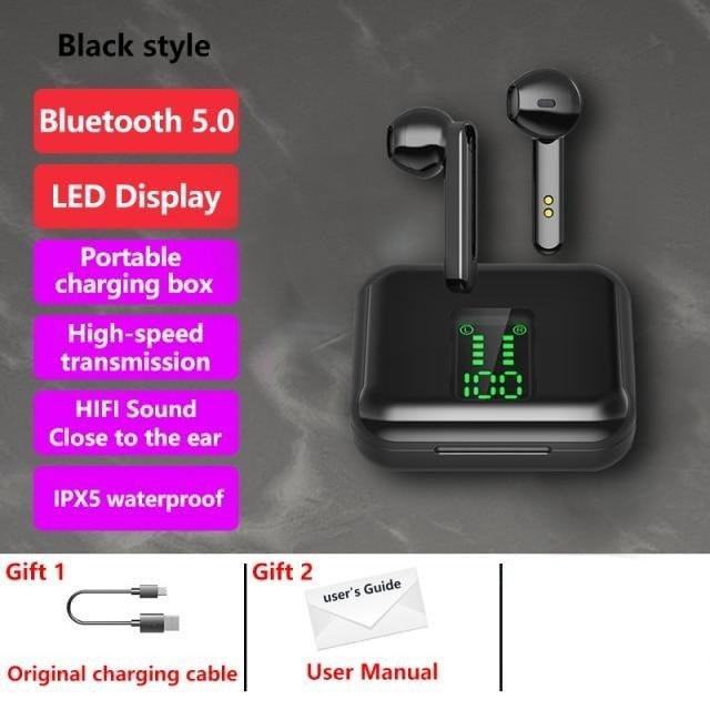 Bluetooth 5.1 Wireless Headphones  Waterproof Sports Workout Earphones With Microphone Bluetooth In Ear Headphones Wireless Headset Quality Deep Bass Soft Earmuffs  Light Weight Built-in Microphone Charging Box 3500mAh Stevvex