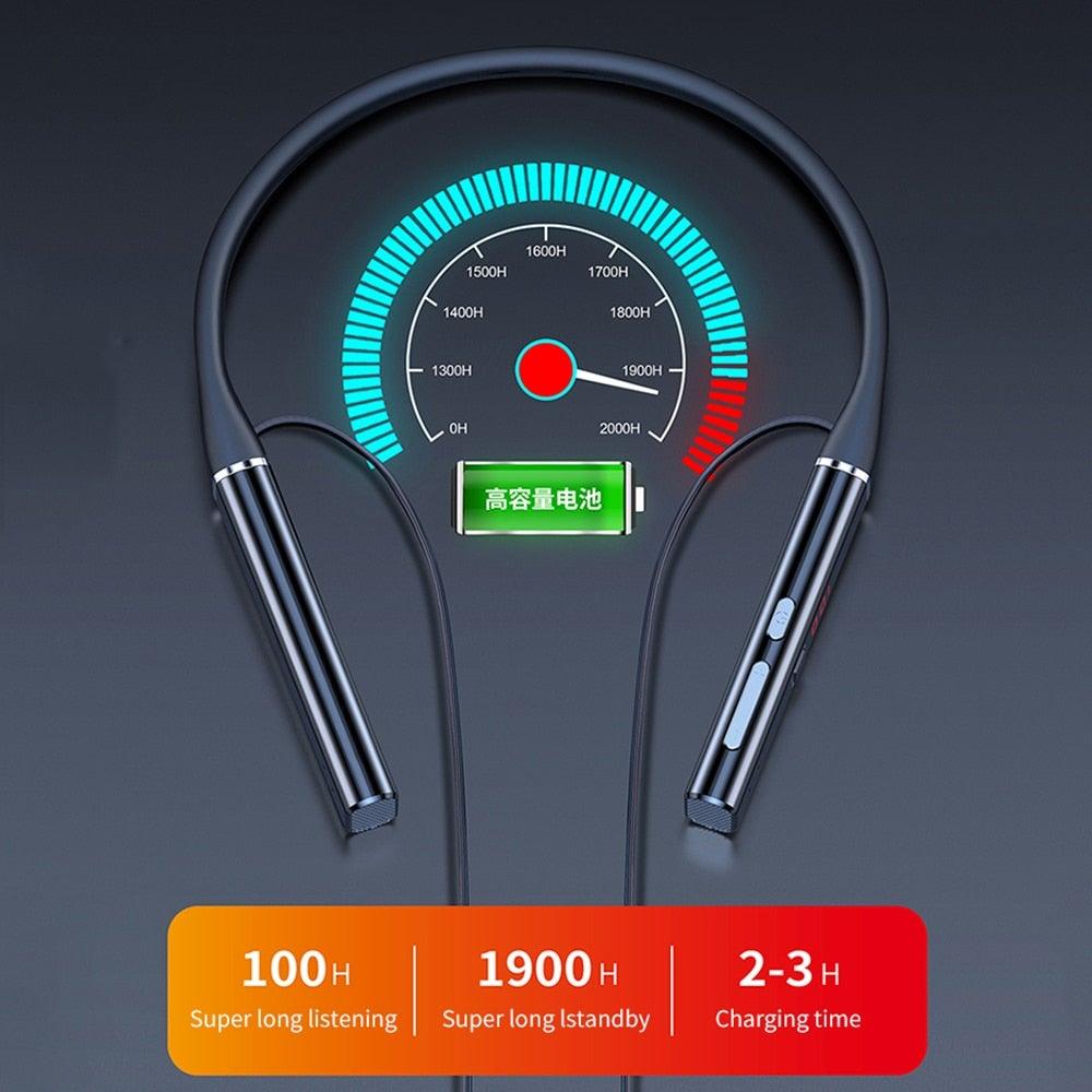 Bluetooth-Compatible Magnetic Neckband Headphone Wireless Earphone Sport Headset Noise Cancelling Microphone Bluetooth Over Ear Headphones, Wireless 5.0/Wired Headset, 55Hrs Playtime, Hi-Fi Stereo Deep Bass, Soft Earmuffs & Light Weight Stevvex