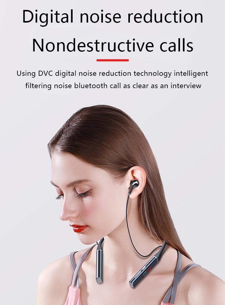 Bluetooth-Compatible Magnetic Neckband Headphone Wireless Earphone Sport Headset Noise Cancelling Microphone Bluetooth Over Ear Headphones, Wireless 5.0/Wired Headset, 55Hrs Playtime, Hi-Fi Stereo Deep Bass, Soft Earmuffs & Light Weight Stevvex