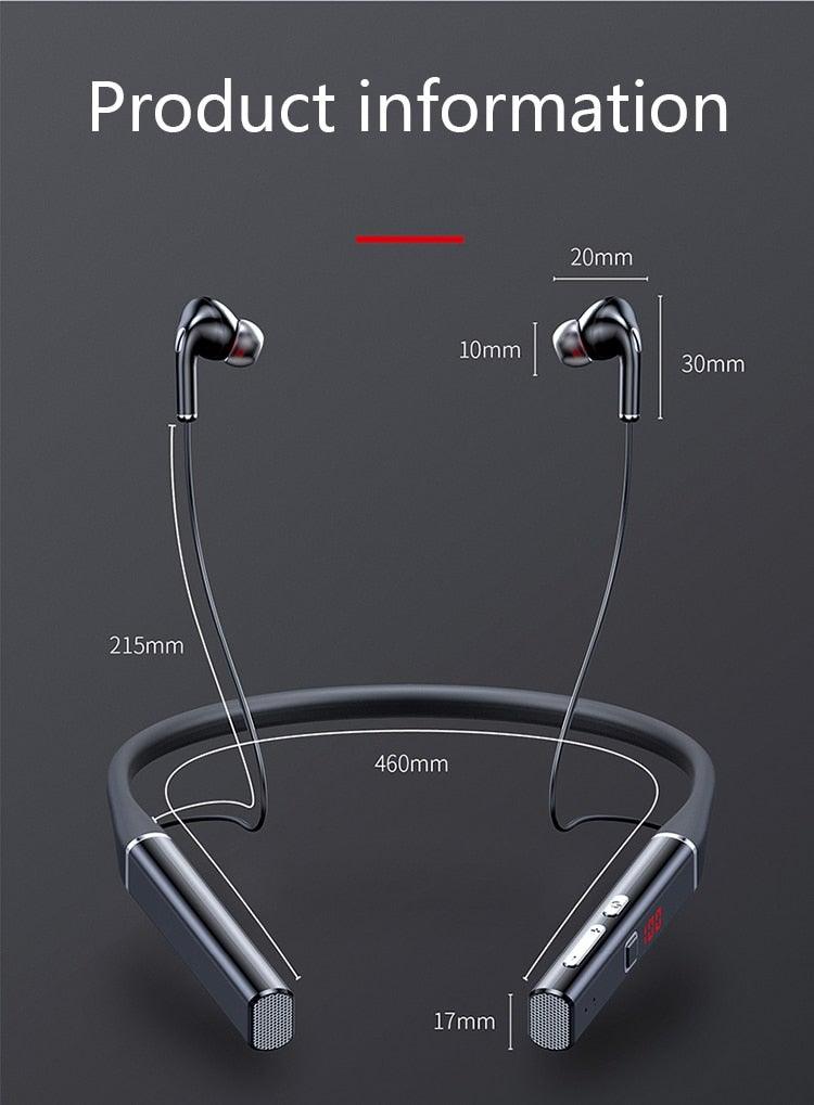 Bluetooth-Compatible Magnetic Neckband Headphone Wireless Earphone Sport Headset Noise Cancelling Microphone Bluetooth Over Ear Headphones, Wireless 5.0/Wired Headset, 55Hrs Playtime, Hi-Fi Stereo Deep Bass, Soft Earmuffs & Light Weight Stevvex