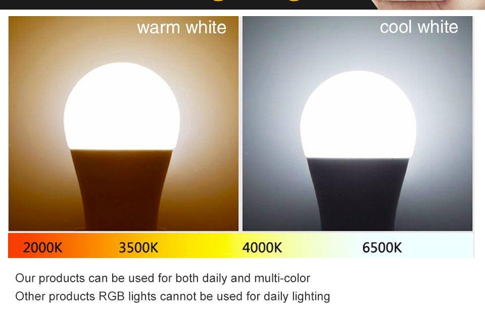 Bluetooth E27 LED Bulb RGB Smart Light Bulbs 15W B22 RGBW RGBWW Lampada Colorful Dimmable Phone APP Control LED Lamp For Home WiFi & Bluetooth 5.0, Compatible w/ Alexa & Google Without Hub, Dimmable, Music Sync, Schedules, Color Changing Light Bulb RGBW Stevvex