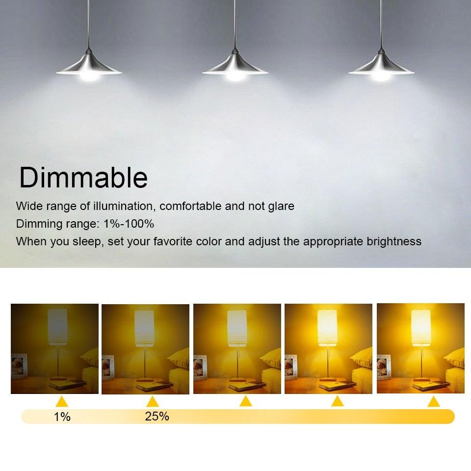 Bluetooth E27 LED Bulb RGB Smart Light Bulbs 15W B22 RGBW RGBWW Lampada Colorful Dimmable Phone APP Control LED Lamp For Home WiFi & Bluetooth 5.0, Compatible w/ Alexa & Google Without Hub, Dimmable, Music Sync, Schedules, Color Changing Light Bulb RGBW Stevvex