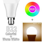 Bluetooth E27 LED Bulb RGB Smart Light Bulbs 15W B22 RGBW RGBWW Lampada Colorful Dimmable Phone APP Control LED Lamp For Home WiFi & Bluetooth 5.0, Compatible w/ Alexa & Google Without Hub, Dimmable, Music Sync, Schedules, Color Changing Light Bulb RGBW Stevvex