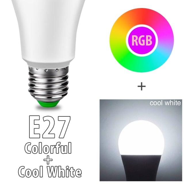 Bluetooth E27 LED Bulb RGB Smart Light Bulbs 15W B22 RGBW RGBWW Lampada Colorful Dimmable Phone APP Control LED Lamp For Home WiFi & Bluetooth 5.0, Compatible w/ Alexa & Google Without Hub, Dimmable, Music Sync, Schedules, Color Changing Light Bulb RGBW Stevvex