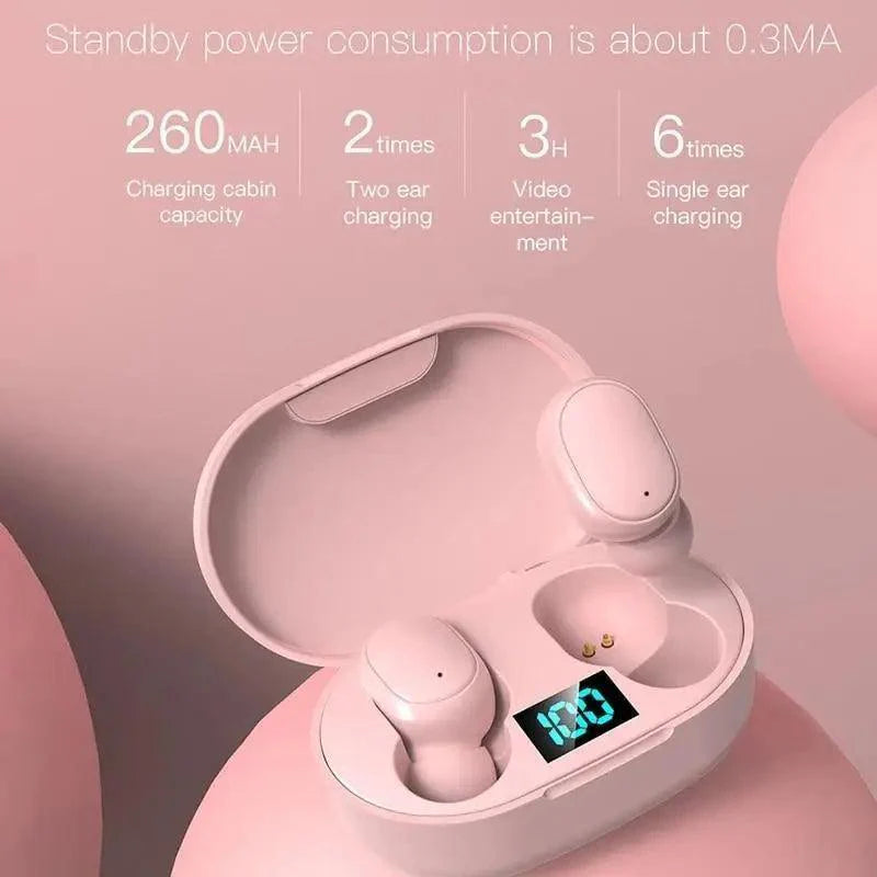 Bluetooth Earphone Wireless Ear Buds 5.0 LED Display Button Control Quality Sound Earphones in-Ear Headphones For Workouts And Running Stevvex