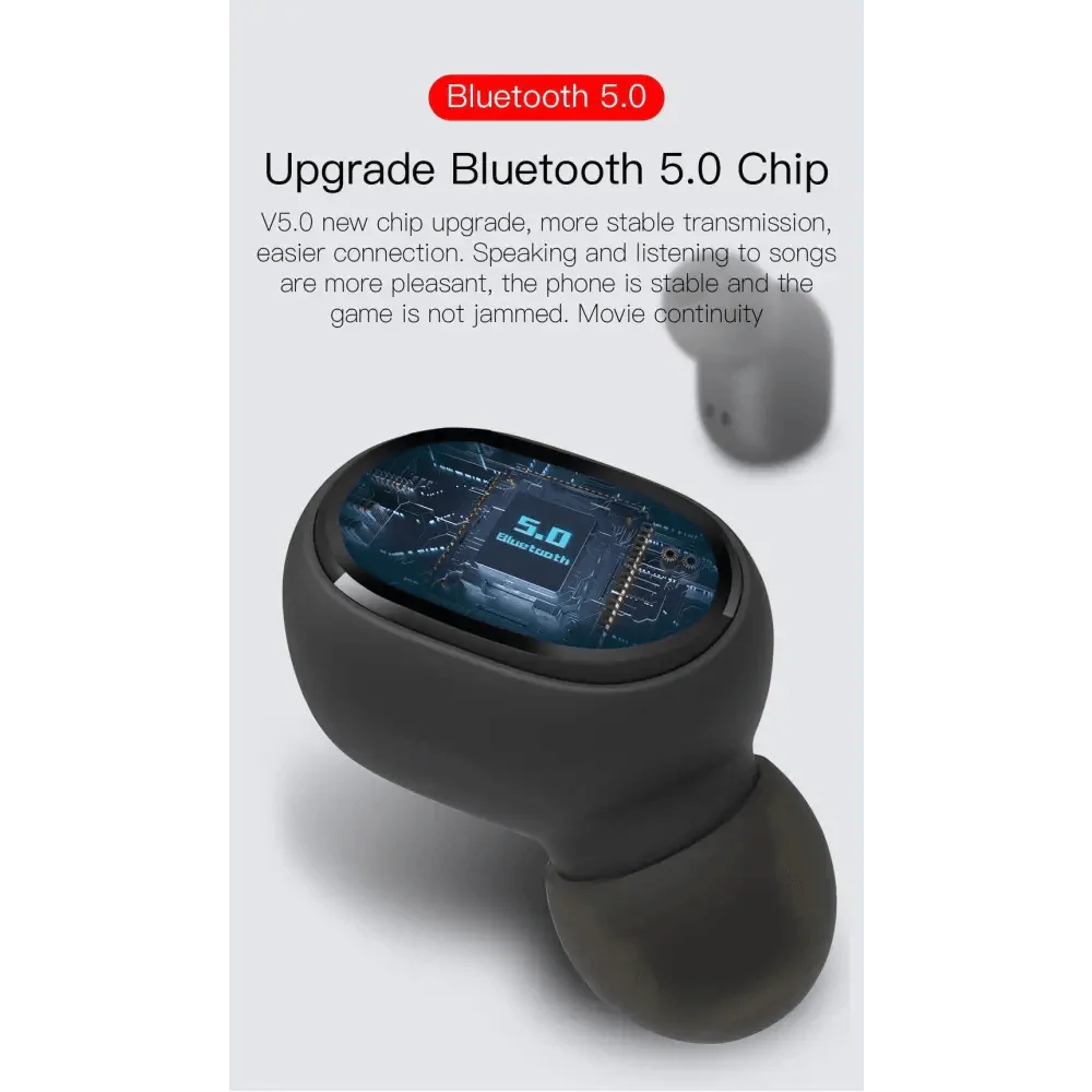 Bluetooth Earphone Wireless Ear Buds 5.0 LED Display Button Control Quality Sound Earphones in-Ear Headphones For Workouts And Running Stevvex
