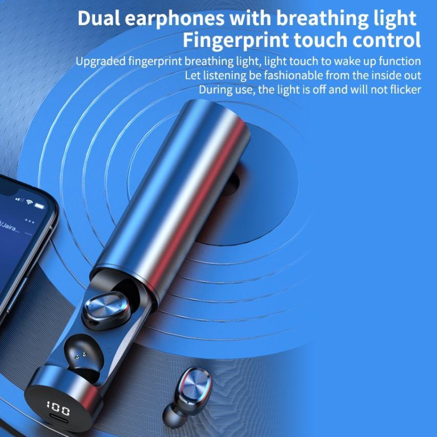 Bluetooth Earphones Wireless Headphones With Microphone Sports Waterproof Touch Control Wireless Headsets Earbuds Phone Updated Design with Industry Leading Sound & Improved Comfort, Long Wireless Range, Stevvex