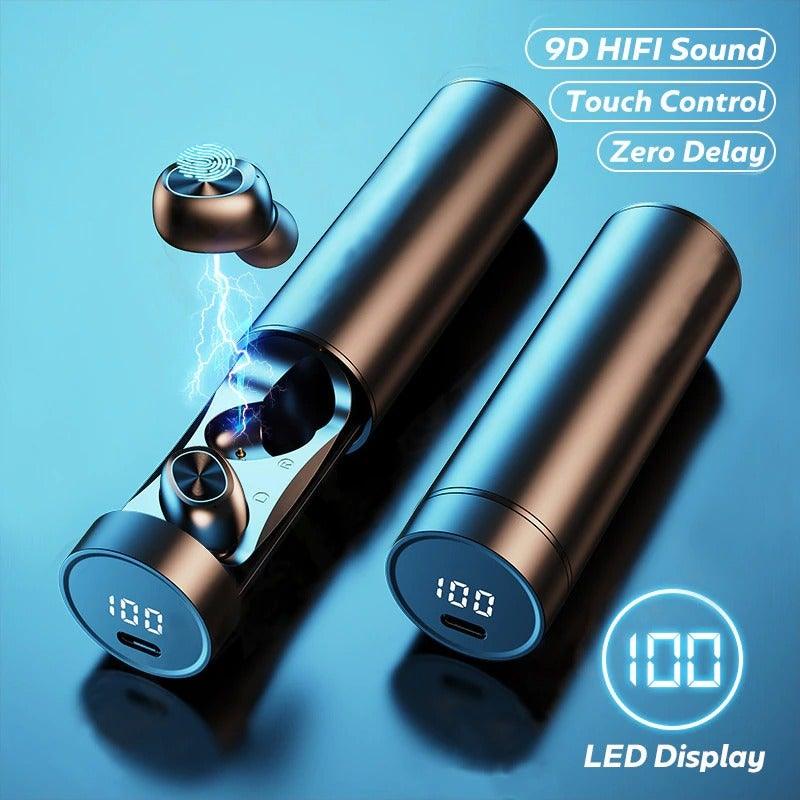 Bluetooth Earphones Wireless Headphones With Microphone Sports Waterproof Touch Control Wireless Headsets Earbuds Phone Updated Design with Industry Leading Sound & Improved Comfort, Long Wireless Range, Stevvex