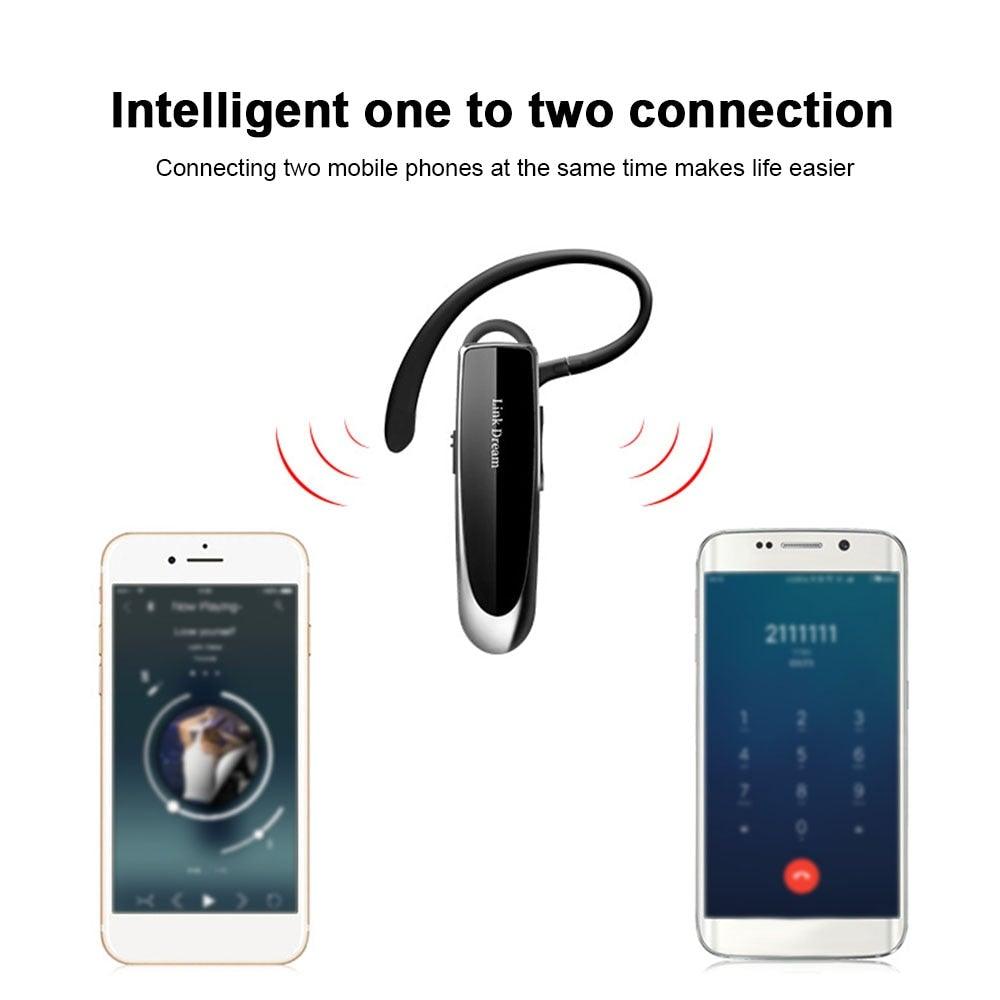 Bluetooth Earpiece V5.0 Wireless Handsfree Headset With Microphone 24 Hrs Driving Headset 30 Days Standby Time Bluetooth Music Headset Waterproof Earphone Works On All Smartphones Sport Wireless Earphones Stevvex