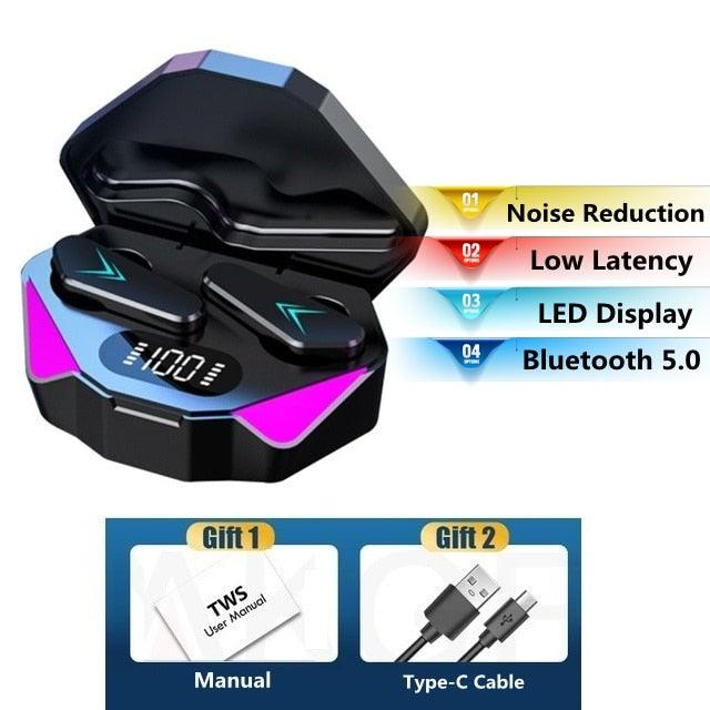 Bluetooth Game Headset Mobile Game 65ms Low Latency Chicken Winner True Wireless Earbuds with Mic Gaming Bluetooth Headphones Touch Control  Eating Competitive Stereo Noise Reduction Earphones With Mic Stevvex