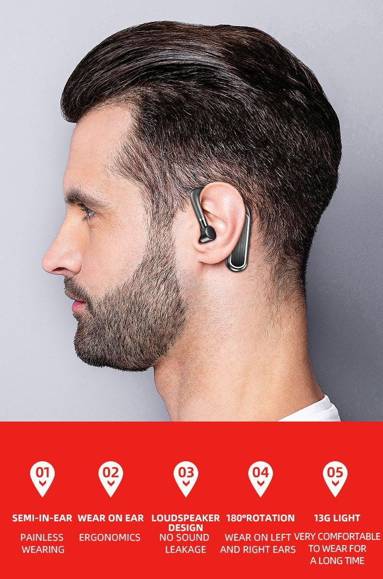 Bluetooth Headset Wireless Earpiece Bluetooth 5.0 Earphones Elegant Business Over Ear Headphones Noise Isolating Wireless Ergonomic Earbuds For Clear Calls Stereo Office Headset With Mic Black Stevvex