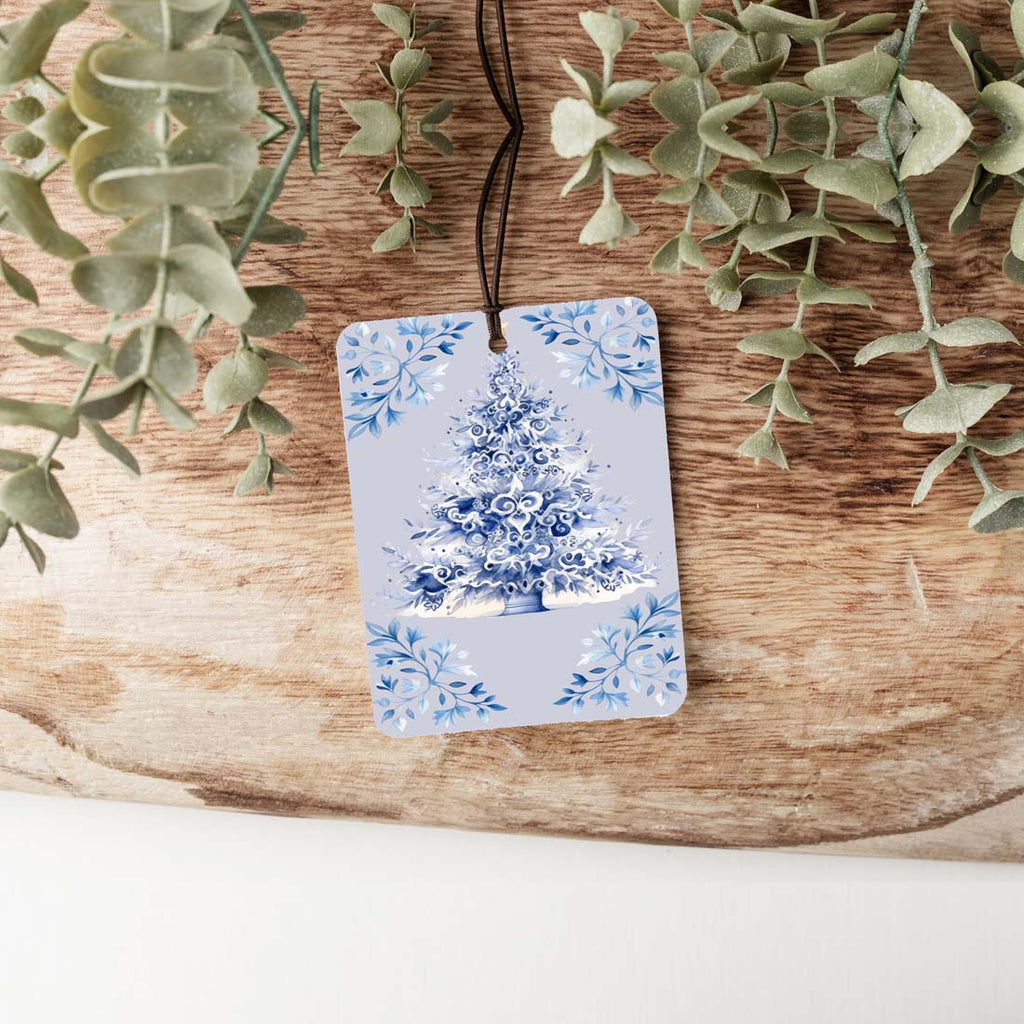 Blue Tree Hanging Air Freshener Car Home Office Scented Ornament Holiday Decor Freshener BandsCo Straps