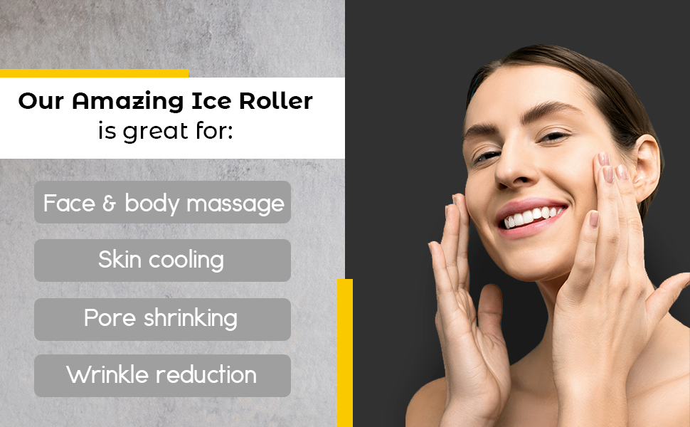 Body Massage Ice Roller - Facial And Body Cooling Roller For Tightening BandsCo Straps