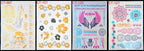 Body Tattoo Art Painting Stickers Glitter Gold Silver Temporary Waterproof Nontoxic Long Lasting Tattoos Stevvex