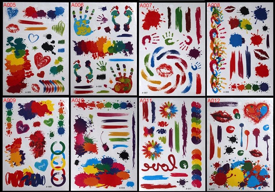 Body Tattoo Art Painting Stickers Glitter Gold Silver Temporary Waterproof Nontoxic Long Lasting Tattoos Stevvex